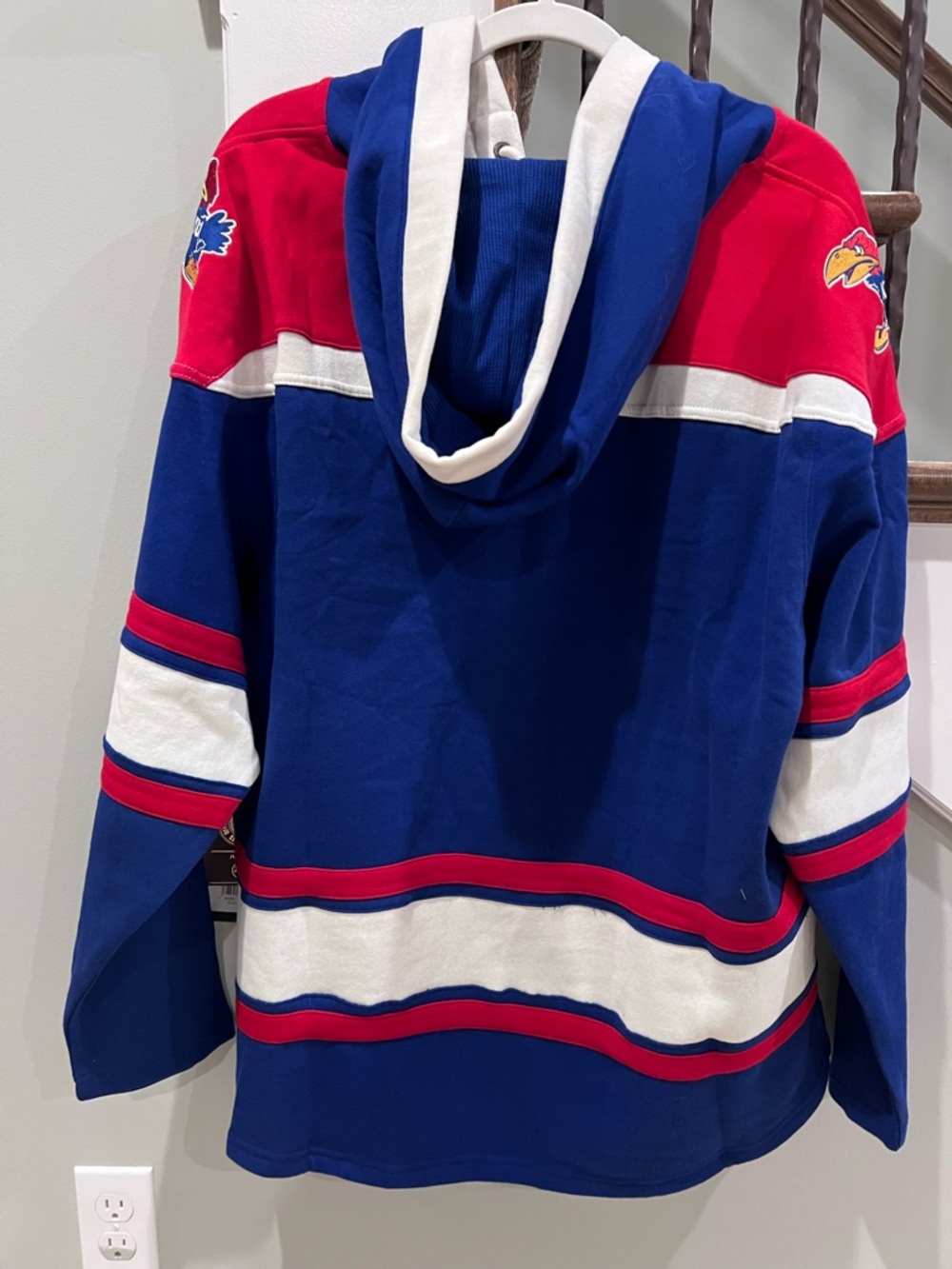 Kansas Jayhawks '47 Men's Blue Superior Lacer Hockey Fashion Hood Men’s Large - Picture 2 of 11